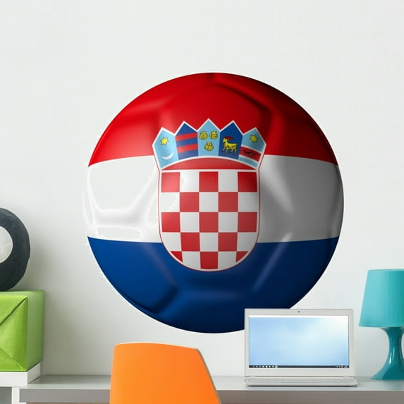 Croatian Soccer Ball Type Wall Mural Decal by Wallmonkeys Vinyl Peel and Stick Graphic (24 in H x 24 in W)