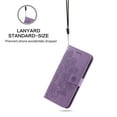 thumbnail image 5 of for iPhone 16 Wallet Case for Women, with Card Holder Embossed Mandala Flower Flip PU Leather Magnetic Protective Kickstand Cover with Lanyard for iPhone 16, Purple, 5 of 7