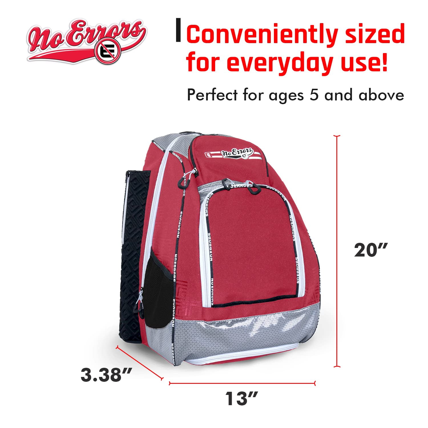 Sports RBP Rookie Baseball and Softball Backpack - Youth Baseball and Softball Bat Bag with Fence Hooks - Baseball and Softball Equipment Bag for Kids
