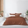 thumbnail image 2 of Eclipse Linen Terra Cotta Duvet Cover Set Super King, 2 of 8