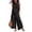 Black, variant on Women's Linen 2 Piece Outfits Sleeveless Ruffle Top Wide Leg Pants Summer Loungewear Beach Sets Vacation Outfits For Women Summer Outfits For Women