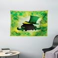 thumbnail image 1 of St. Patrick's Day Tapestry, Leprechaun Hat and Shoes Costume with Pot of Gold with Shamrock Leaves, Wall Hanging for Bedroom Living Room Dorm Decor, 60W X 40L Inches, Forest Green, by Ambesonne, 1 of 2