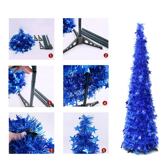 FELTECHELECTR Families Home Adornment Christmas Tree Blue Pet Plastic 1 Set