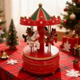 thumbnail image 3 of Christmas Carousel Figurines Decoration Christmas Village House Musical Carousel with 4 Horses Go Round, Music Box Gift for Girls and Boys, 3 of 8