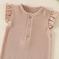 thumbnail image 4 of Sleeveless Solid Romper for Toddler Baby Girl Boy Cotton Fly Sleeve Jumpsuit, 4 of 6