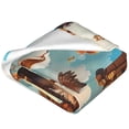 thumbnail image 2 of Salouo Animal Filled Noahs Ark Print Bed Blankets,Flannel Blanket Comfortable Air Conditioning Blanket Lightweight Blanket for Sofa Bed Travel & Couch -50"x40", 2 of 8