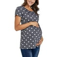 thumbnail image 3 of PALACLOTH Women Polka Dot Printed Maternity T-shirt Short Sleeve Summer Pregnant Tee Shirt, 3 of 4
