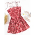 thumbnail image 4 of ZAFUL for Women's Daily Cami Tiny Floral Mini Dress Red L, 4 of 6