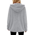 thumbnail image 4 of Scyoekwg Women's Hooded Fleece Zip Up Jacket Long Sleeve Drawstring Sherpa Coat with Side Pockets Soft Warm Loose Fit Fall Winter Outerwear,Size:S-XXL, 4 of 7