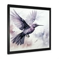 thumbnail image 2 of Designart "Fluttering Hummingbird Blooms in Grey IV" Animals Framed Wall Art Decor - Modern Grey Hummingbird Entryway Framed Wall Art Print, 2 of 6