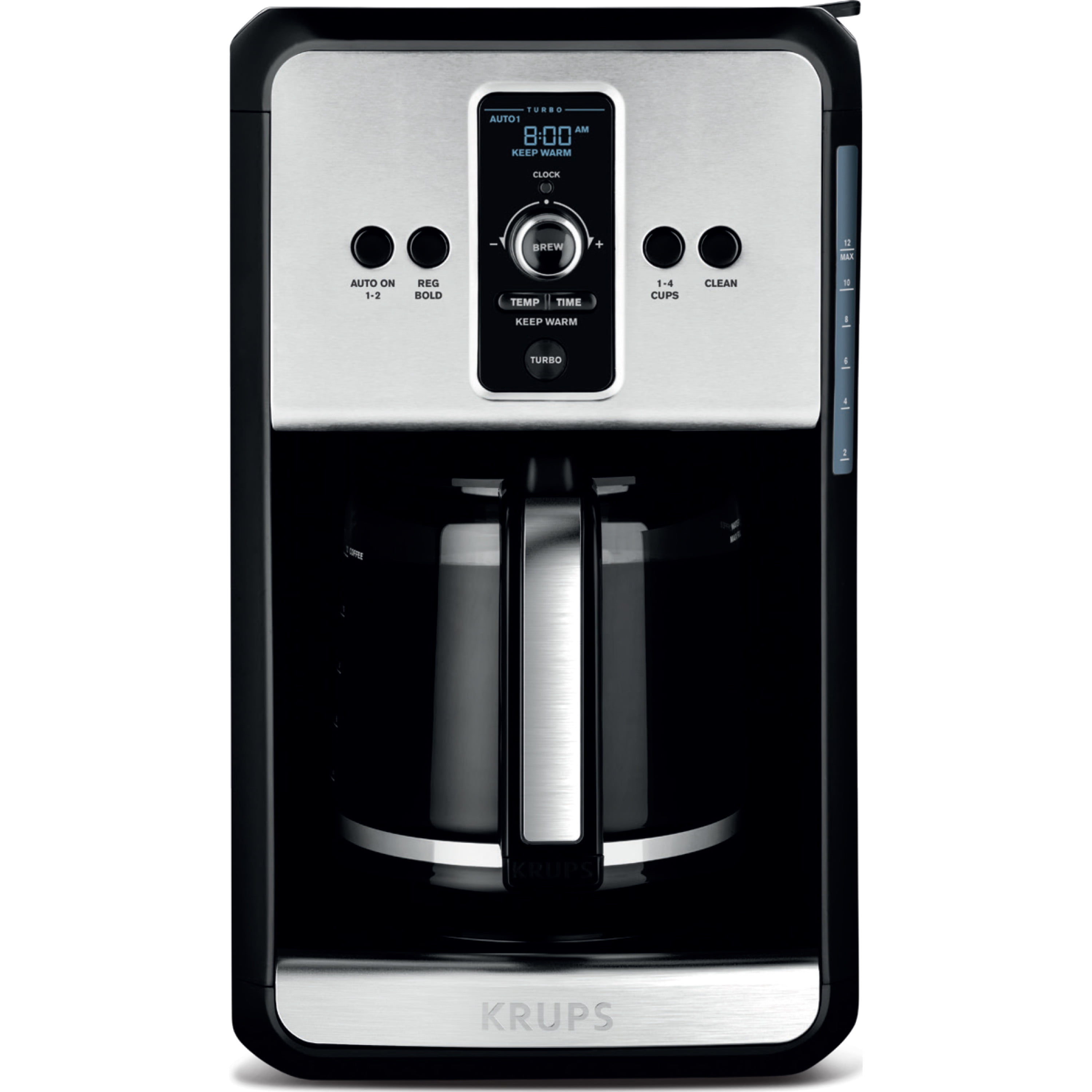 KRUPS 12Cup Programmable Turbo Filter Coffee Maker Stainless Steel