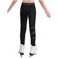 thumbnail image 3 of Aislor Kids Girls Figure Ice Skating Tights Shiny Rhinestones Leggings Yoga Dance Pants A Black 16, 3 of 7
