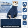 thumbnail image 3 of Dog Fleece Jumpsuit Thicken Double-Sided Fur Dog Coat Pajamas Windproof Warm Winter Clothes Jacket Sweater for Small Large Dogs (BULE,XS), 3 of 7