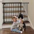 thumbnail image 2 of Pet Gate, Domipet 29.5"-43.3" Extra Wide Safety Pet Gate for Stairs Doorways, Top of Stairs, Black, 2 of 9