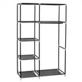 thumbnail image 7 of Cfowner 64"Portable Black Clothes Wardrobe, Closet Storage Organizer Wardrobe Clothes Rack with Shelves, 7 of 7
