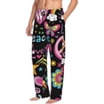 thumbnail image 6 of Pofeuu Peace Love and Dove Flower Power Print Men's Pajama Pants, Soft Lounge Pajama Pants with big pockets for Men Plaid Pj Bottoms-Medium, 6 of 6