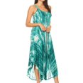 thumbnail image 3 of Sakkas Liz Women's Maxi Loose Sleeveless Summer Casual Tank Dress Cover-up Caftan - 19290-Green - One Size Regular, 3 of 5