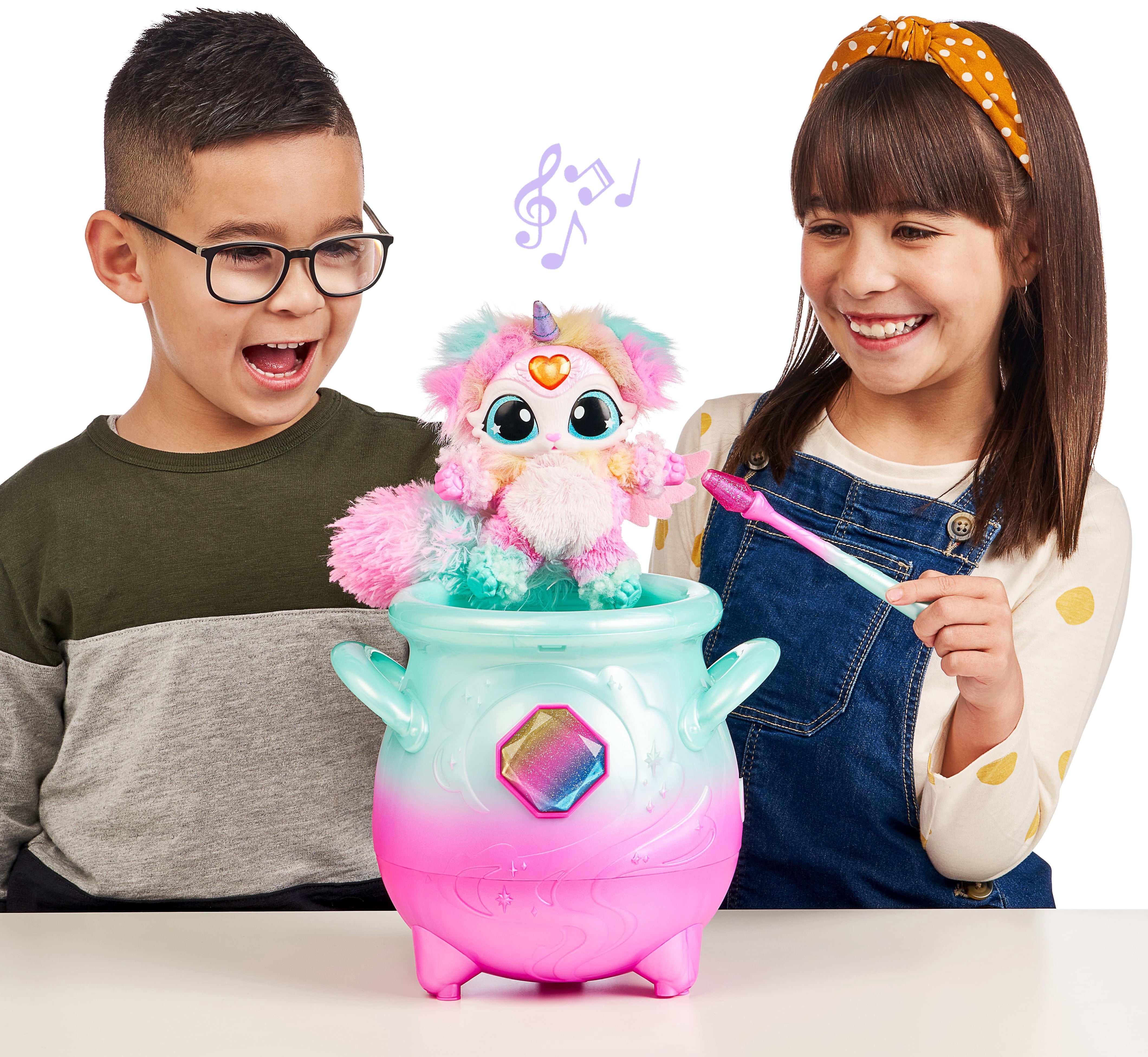 Magic Mixies Magical Misting Cauldron with Exclusive Interactive 8 inch Rainbow Plush Toy and 50+ Sounds and Reactions, Toys for Kids, Ages 5+
