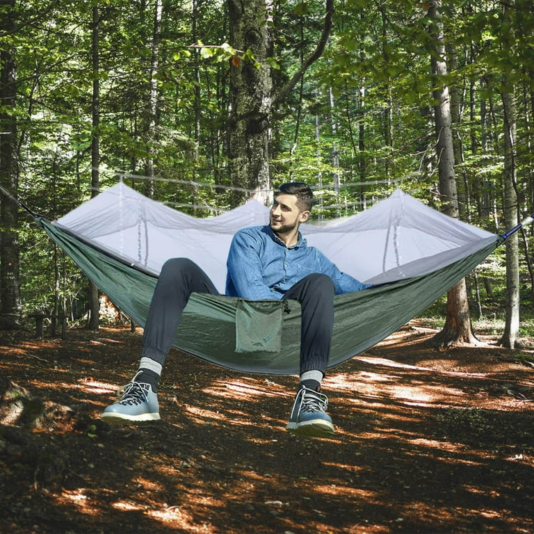 COM1950s Camping Hammock with Mosquito Net, Portable Double/Single Travel  Hammock Insect Netting 210T Nylon Hammock Swing for Backyard Garden Camping  Backpacking Survival Travel (Green) - Walmart.com