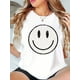 thumbnail image 1 of Women's Smile Face Print Casual Summer T-Shirt, Crew Neck Short Sleeve Top, Lightweight & Comfortable Style Tee For adult, Men, Women, Teen, Teenager, adolescent, Youth, 1 of 5