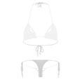 thumbnail image 2 of Miutii Women Sexy Handmade Micro Bikini Lingerie Set Crochet G-string String Bathing Suit Swimsuit White M, 2 of 7