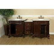 Bellaterra Home 82.7 in. Double sink vanity-walnut-white marble