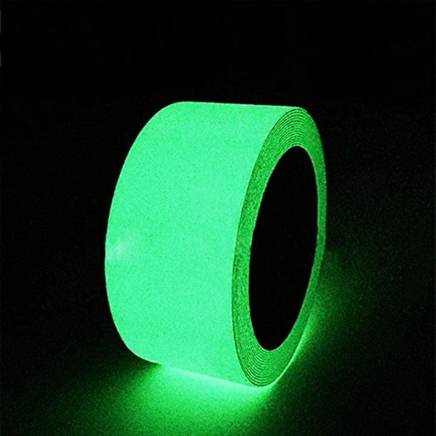 3m x 5cm Cinta que brilla en la oscuridad, Cinta autoadhesiva verde luminosa, Cinta que brilla en la oscuridad: Cinta autoadhesiva que brilla en la oscuridad, Removible, Impermeable, Fotoluminiscente Ormromra LHH-0641