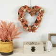 thumbnail image 2 of Northlight 10" Pink Wooden Rose Heart Spring Wreath with Butterflies, 2 of 5