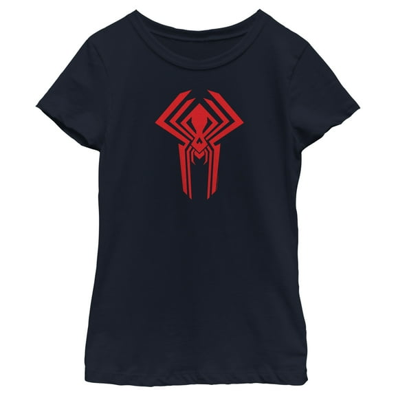 Girl's Spider-Man: Across the Spider-Verse Spider-Man 2099 Logo Graphic Tee Navy Blue Large