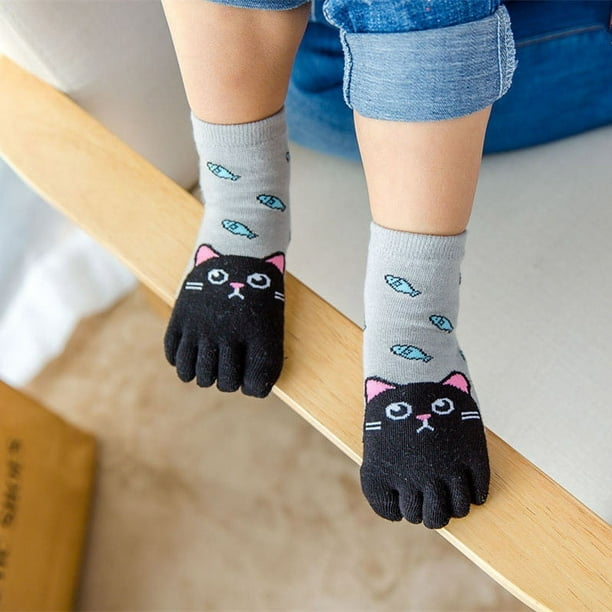 Baby Kids Girls Boys Cute Soft Five Fingers Cartoon Animal Socks