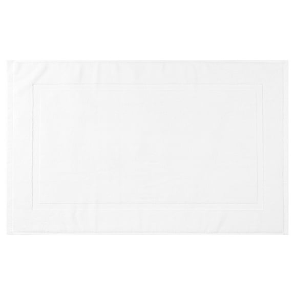 Unique Bargains Towel Cotton Banded Bath Mat Reversible Step Out Soft Bath Rug Absorbent White 20" x 32"