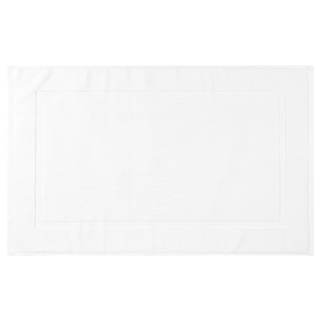 REGALWOVEN Alfombra de Baño de Algodón Tejida Reversible, Alfombra Suave y Absorbente para Hotel, Spa, o Bañera, Color Blanco, 20" x 32"