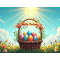 thumbnail image 4 of Spring Themed Yellow Ribbon Banner with Spring Awakening TextBasket of Colorful Flower Field Background Celebrations Gatherings and Family Photo Props, 4 of 4