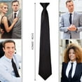 thumbnail image 4 of Men's Ties, Clip-on Ties Solid Neck Strap Tie, for Wedding, Graduation School Uniforms, Black, 4 of 9