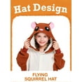 thumbnail image 3 of Flying Squirrel Onesie Pajama Kids Unisex Animal Costumes Polyester One-Piece Sleepwear for Boys and Girls 6-8Years, 3 of 6