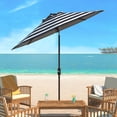 thumbnail image 2 of Safavieh Iris 9' Market Auto Tilt Patio Umbrella, Navy/White, 2 of 6