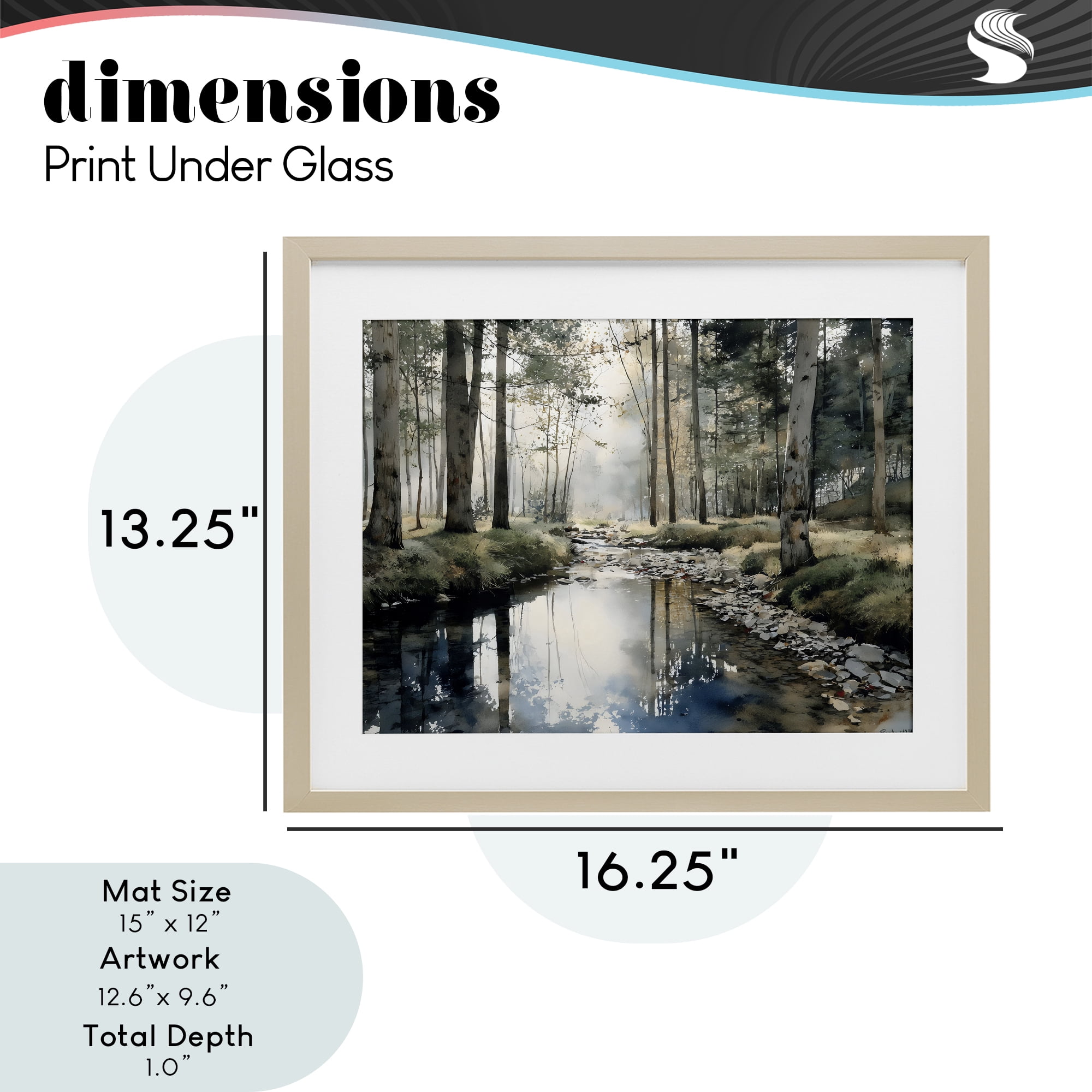 Stupell Industries Woodland Wonder Creek Birch Framed Print Under Glass, design by Franklyn Gregory