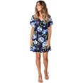 thumbnail image 4 of Fridja Robe pour Femmes Impression Personnalisée Longueur Genou Manches Courtes Robe Drapée, 4 of 9