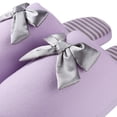 thumbnail image 5 of Women’s Waffle-Stripes & Bow Indoor Slippers – Plush Fleece Lined Slip-On House Shoes with Non-Slip Weather-Resistant Outsole, 5 of 8