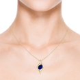 thumbnail image 4 of ANGARA Lab Grown 3.3 Ct Shell Style Sapphire & Lab Diamond Pendant for Women in 14K Yellow Gold (Size-10x8mm) | Anniversary, Jewelry Gift for Women | Lab-Grown Blue Sapphire Necklace, 4 of 8