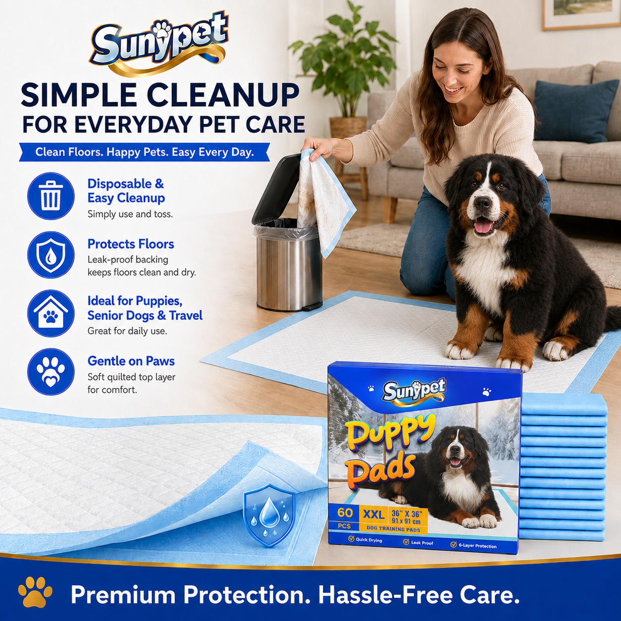 Sunypet Puppy Pads, XXL 36x36 Inches, 60 Count photo 7