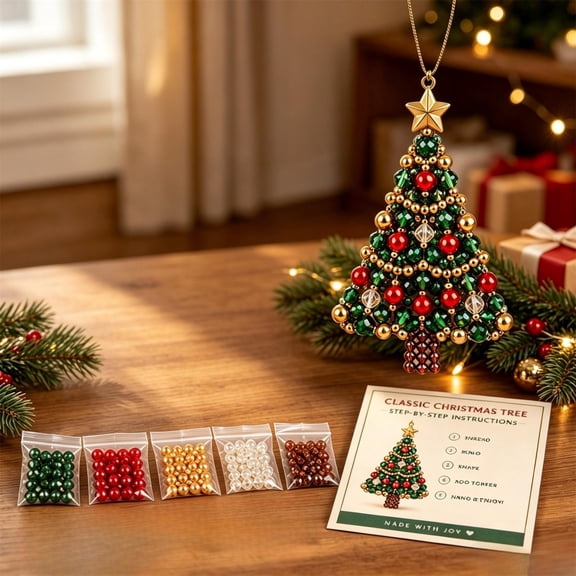 Clearance DIY Christmas Tree Kit, Handmade Christmas Tree Hanging Decorations, Beaded Christmas Tree Kit for Kids Adults