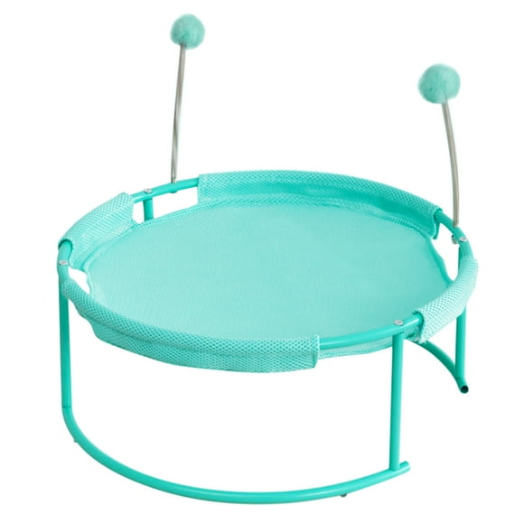 Yeacher Mesh Cats Hammock Bed Breathable for Kittens with Dangling Spring Ball Stable Steel Frame Detachable and Washable Cover