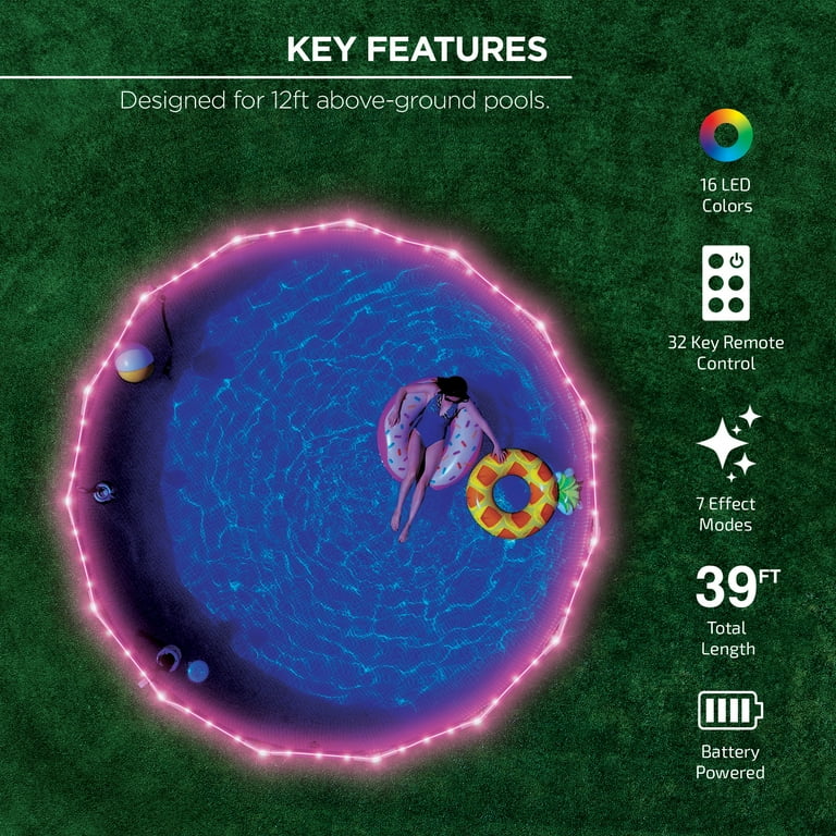 Merkury Innovations H2GLO 39ft RGB LED Above Ground Pool Rope