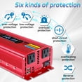 thumbnail image 6 of 1500W 3000W Peak Power Inverter Modified Sine Wave DC 12V to AC 110V 120V Car Converter Adapter USB Charger 2 AC Outlets 2 USB LCD Display for Car, RV, Camping & Home Backup Red, 6 of 9