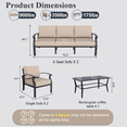 thumbnail image 6 of ALAULM 8-Seat Aluminum Patio Furniture Set, Outdoor Patio Conversation Set with Rectangular Metal Coffee Tables and 5.1" Cushions for Patio Backyard Poolside，Sand, 6 of 7