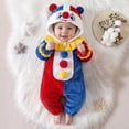 thumbnail image 6 of CUZIBR Halloween Girl Boy Fuzzy Onesie Carnival Romper Jumpsuit Long Sleeve Eye-Catching Trick or Treat Clothes,Red,1-3 Months, 6 of 8