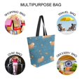 thumbnail image 7 of FORMRS Womens Canvas Tote Bag with Zipper Inner Pocket Shoulder Handbag, Capybaras Swimming, 7 of 7