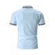 thumbnail image 3 of Los Hombres de Manga Corta Botón Arriba Camisa Casual Botón Cardigan Bolsillo Turndown Cuello Blusa Camisa, Poliéster, 3 of 7