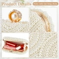 thumbnail image 5 of Pearl Clutch Purse Women Evening Bag Beaded Handbag Artificial Pearl Bride Purse with Chain for Wedding 1920s Party, 5 of 5